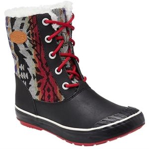 Keen Elsa Waterproof Duck Boots Womens 7.5 Insulated Lined Chili Pepper Aztec